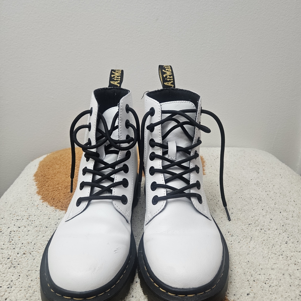 Dr. Martens Black and White Lace-Up Boots
